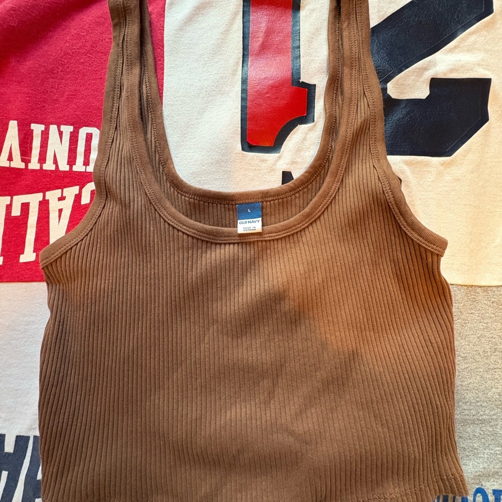 Old Navy Brown Ribbed Tank Top